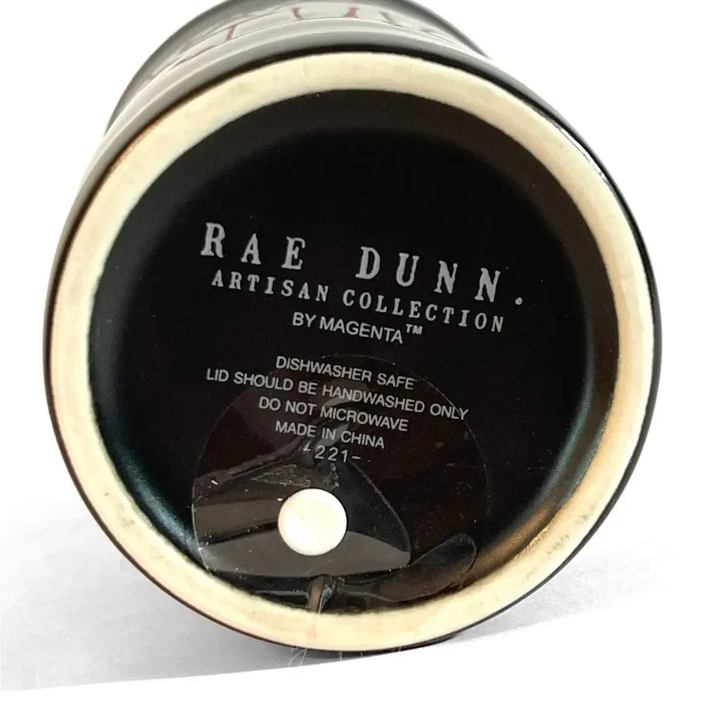 Rae Dunn by Magenta Vampire Juice Halloween Tumbler New 12 Oz Black Ceramic Mug